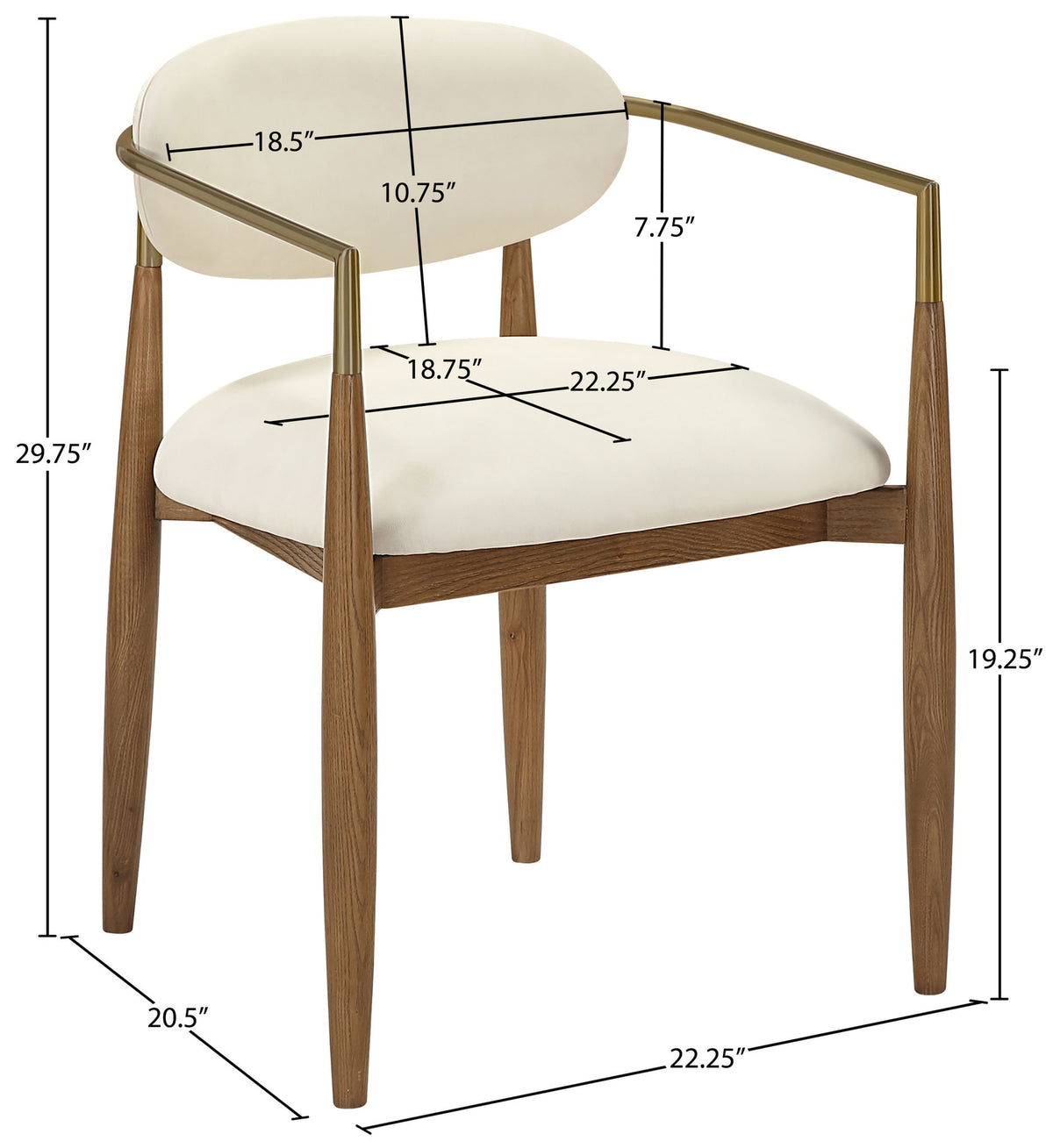 Riccio - Dining Arm Chair (Set of 2) - Walnut Frame