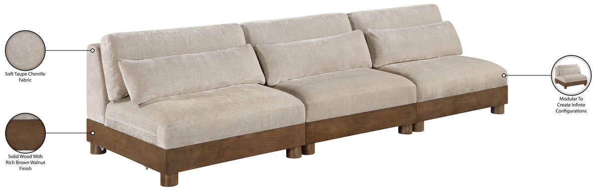 Turin - Chenille Fabric Upholstered Modular Sectional - Taupe