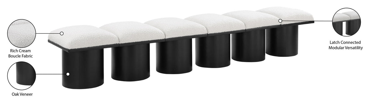 Pavilion - 6 Piece Modular Bench With Black Base