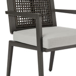 Avila - Outdoor Dining Chair With Woven Rattan Back Aluminum Frame And Cushion (Set of 2) - Dark Bronze / Silver Ash