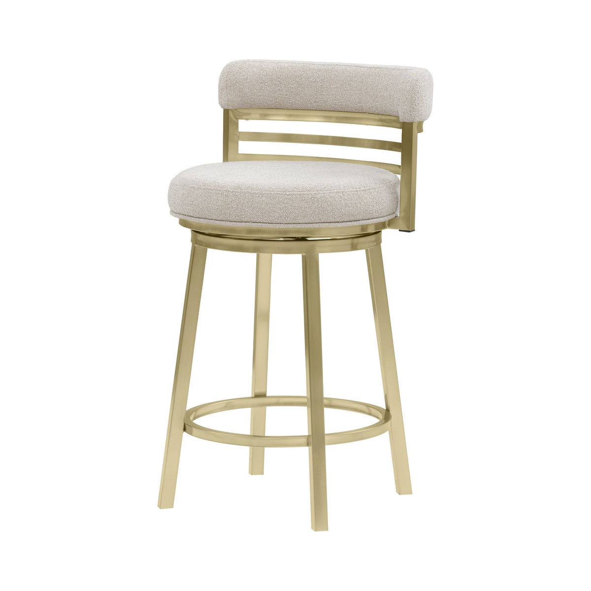Santorini - 5-Piece Round Wood Tabletop Dining Table Set With Stools Seats Up To 4 - Light Cashew / Natural