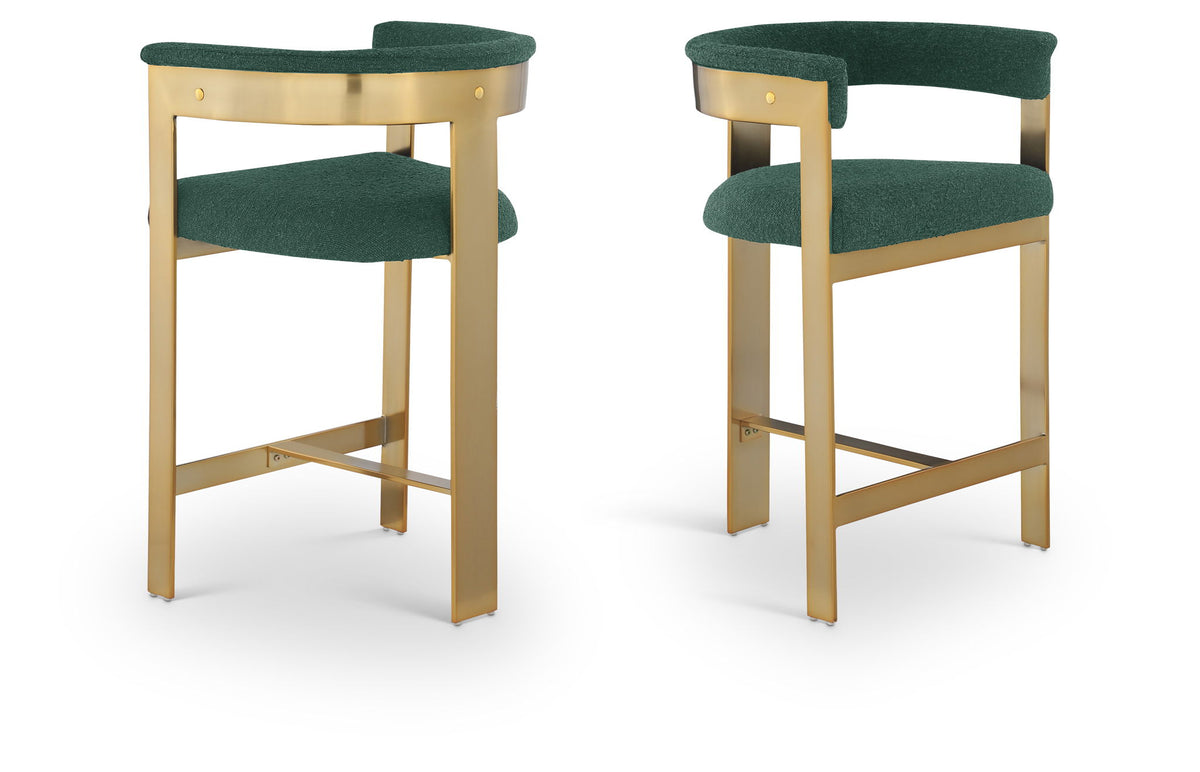 Romeo - Boucle Counter Stool With Gold Base (Set of 2)