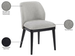 Valeo - Linen Textured Fabric Upholstered Dining Chair (Set of 2) - Painted Black Base