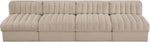 Rummi - Armless Velvet Performance Fabric Upholstered 4 Piece Modular Sofa
