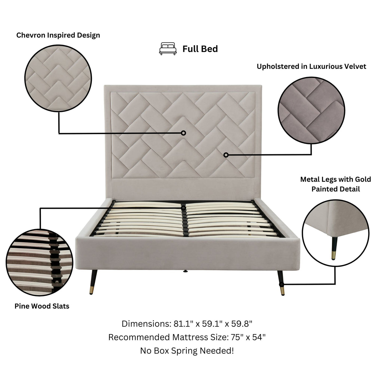 Manhattan Crosby - Upholstered Platform Bed