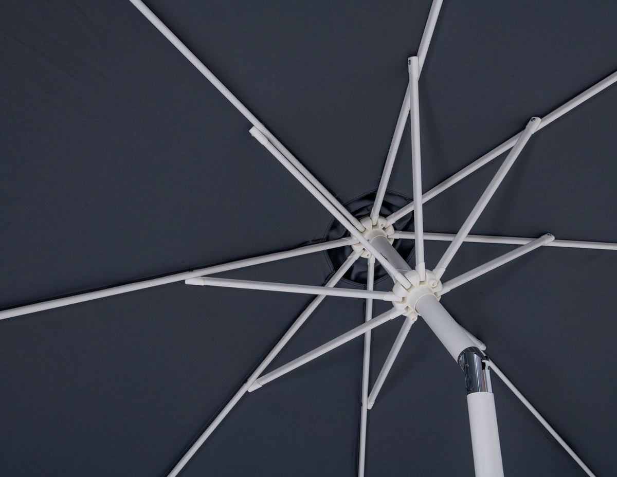 Fiji - Aluminum Patio Umbrella With Round Black And White Base