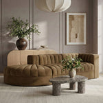 Rummi - Velvet Performance Fabric Upholstered 3 Piece Modular Sectional