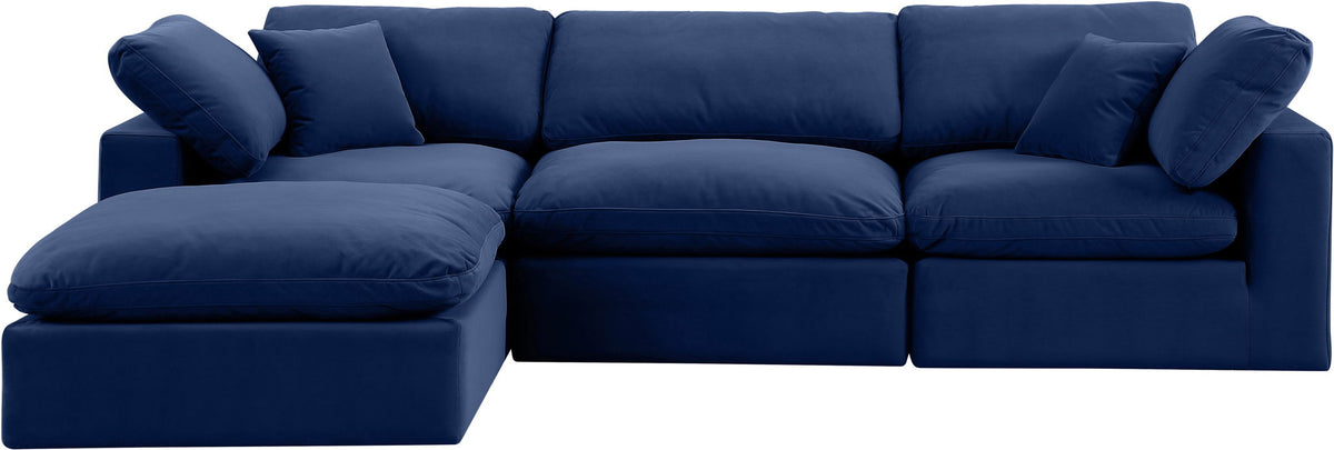 Comfy - 4 Piece Velvet Modular Sectional With Chaise