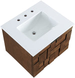 Leonardo - Engineered Stone And Solid Wood 24" Wall Mounted Bathroom Vanity