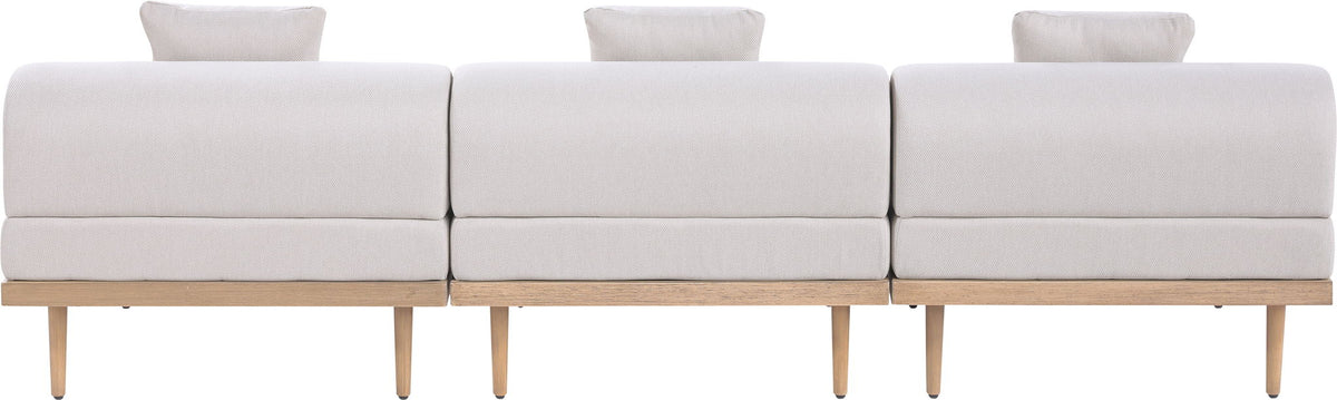 Laguna - 3 Piece Resilient Water Resistant Fabric 106.5" Outdoor Patio Armless Modular Sofa