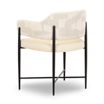 Sezanne - Vegan Leather And 2-Tone Jacquard Dining Chair - Cream
