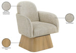 Marlowe - Linen Textured Fabric Upholstered Swivel Accent Chair - Stained Natural