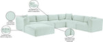 Shaggy - 7 Piece Modular U-Shaped Sectional With Ottoman