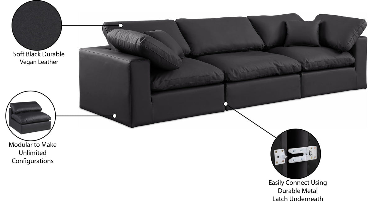 Comfy - Faux Leather Modular Sofa 3 Seats