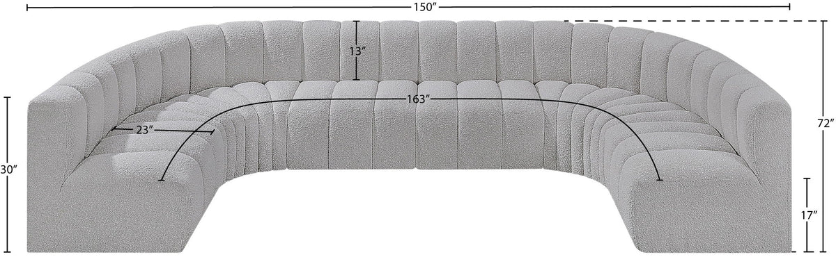 Arc - Boucle Fabric 8 Piece Modular Sofa
