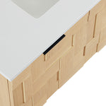 Leonardo - Engineered Stone And Solid Wood 24" Wall Mounted Bathroom Vanity