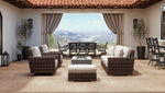 Montecito - Ottoman, With Self Welt - Canvas Flax / Dark Brown