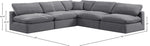 Comfy - 5 Piece Velvet Modular Corner Armless Sectional