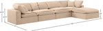 Comfy - 5 Piece Velvet Modular Sectional With Chaise