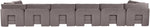 Hammond - Velvet Performance Fabric Upholstered 8 Piece U-Shaped Armless Sectional - Beige