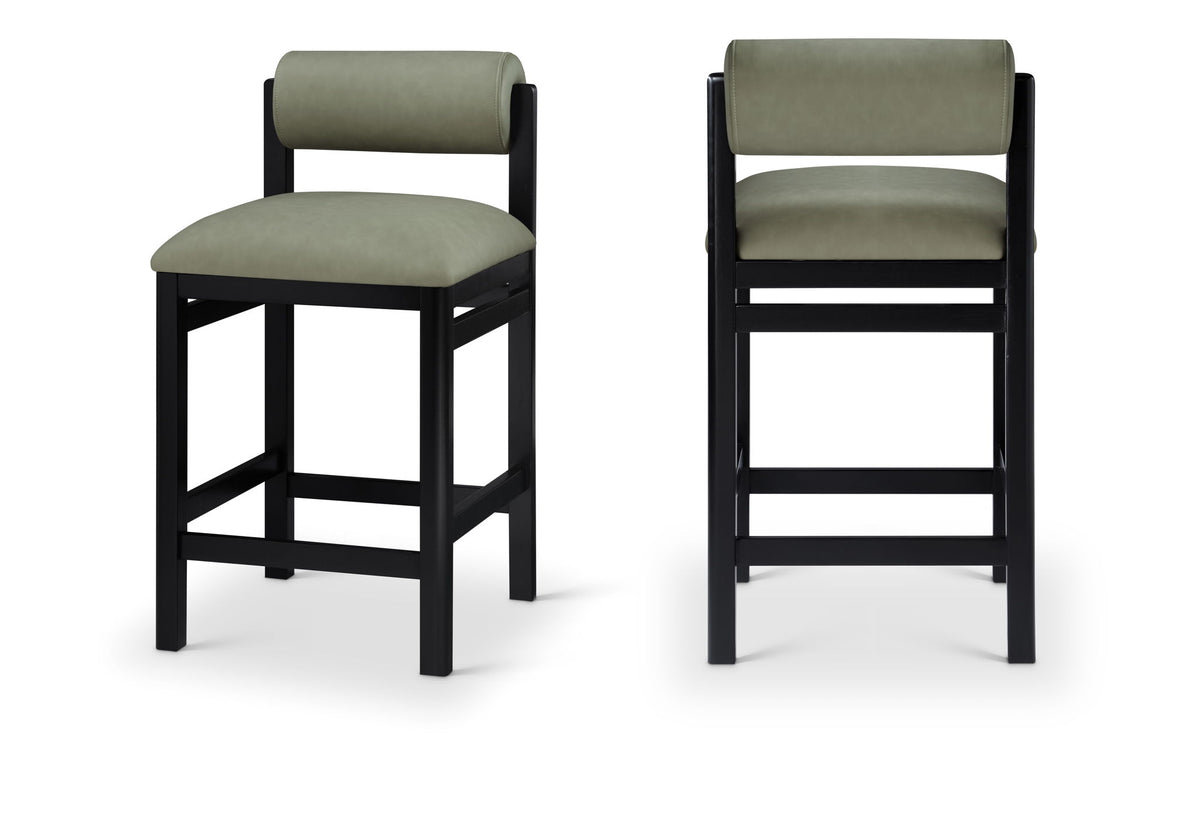 Roundhill - Faux Leather Counter Stool - Black Frame