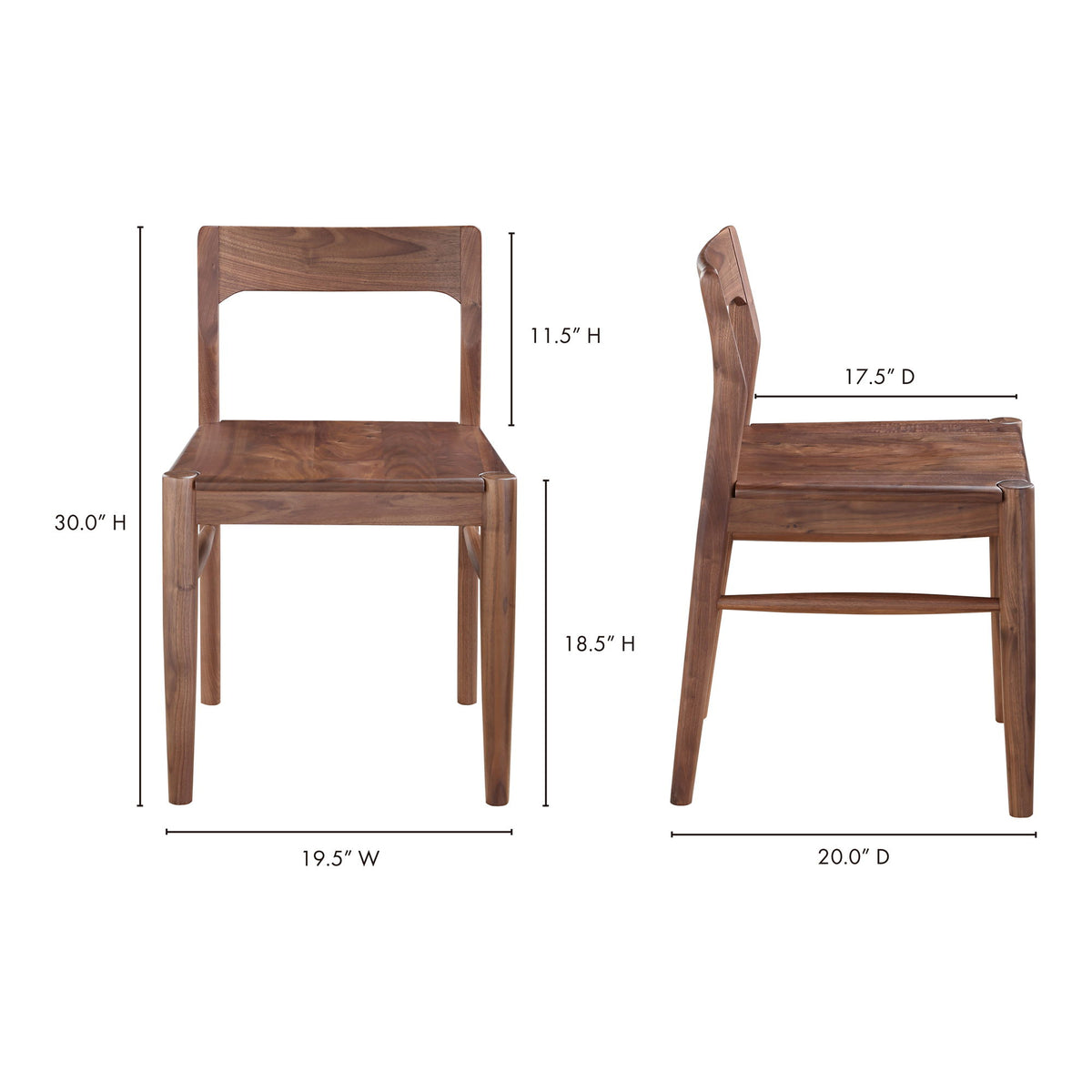 Owing - Dining Chair Chair (Set of 2) - Walnut Brown
