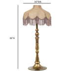 Buchanan - Jute Fringed Scalloped Table Lamp - Pink