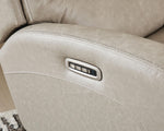 Motion-Max - Swivel Glider Power Recliner - Stonewash