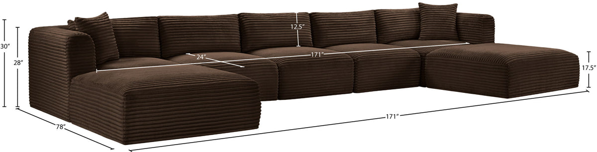 Shaggy - 7 Piece Modular Sectional With 2 Ottomans