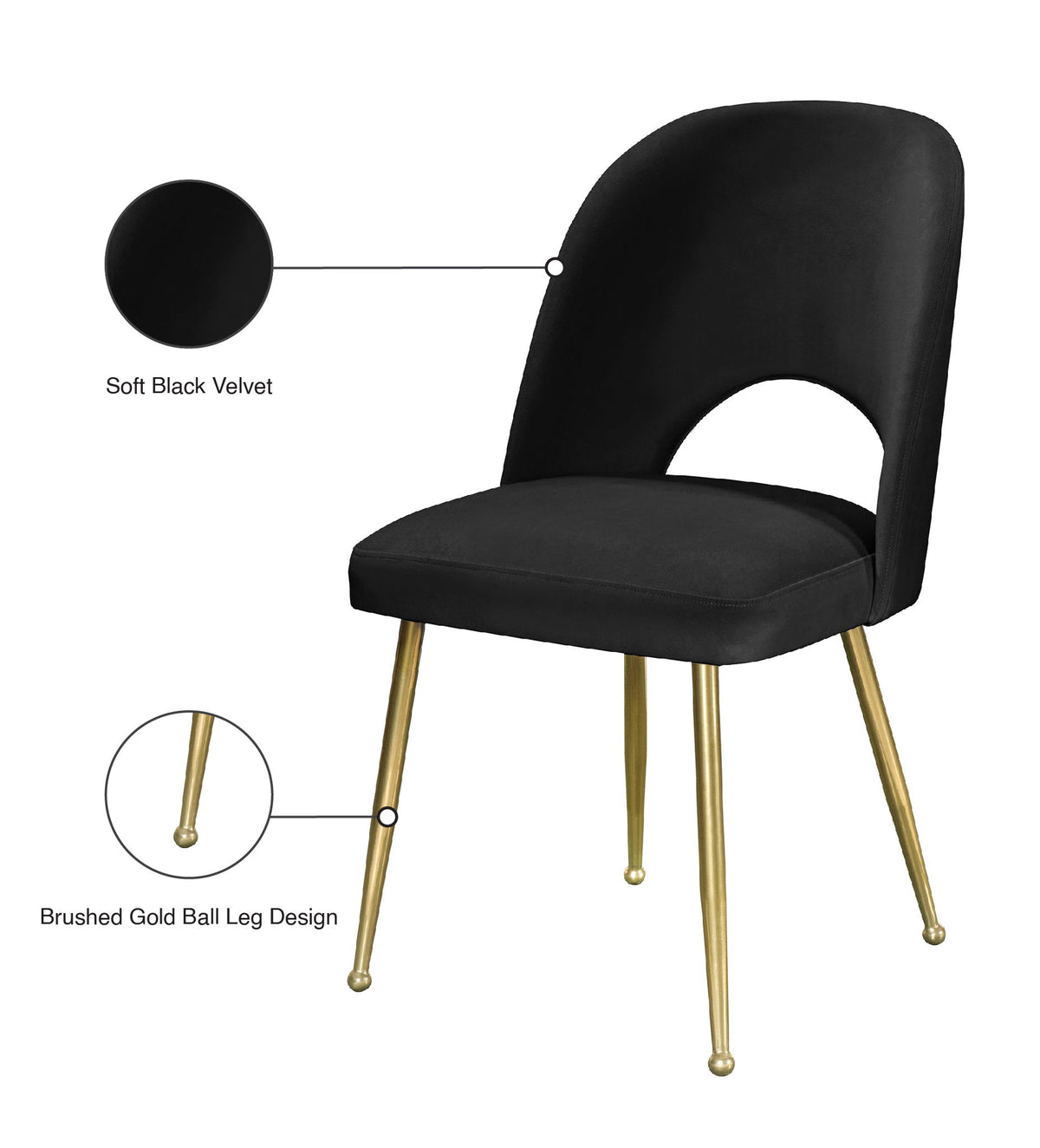 Logan - Dining Chair (Set of 2) - Gold Legs