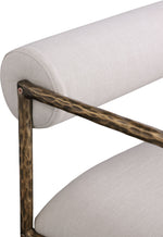 Axis - Linen Textured Beige Fabric Upholstered Counter Stool (Set of 2)