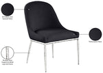 Ferro - Upholstered Dining Side Chair With Brushed Silver Legs