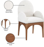 Waldorf - Boucle Dining Arm Chair With Brown Legs
