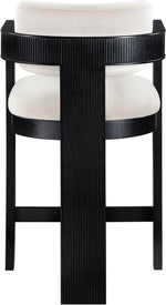 Sacha - Velvet Stool With Black Base