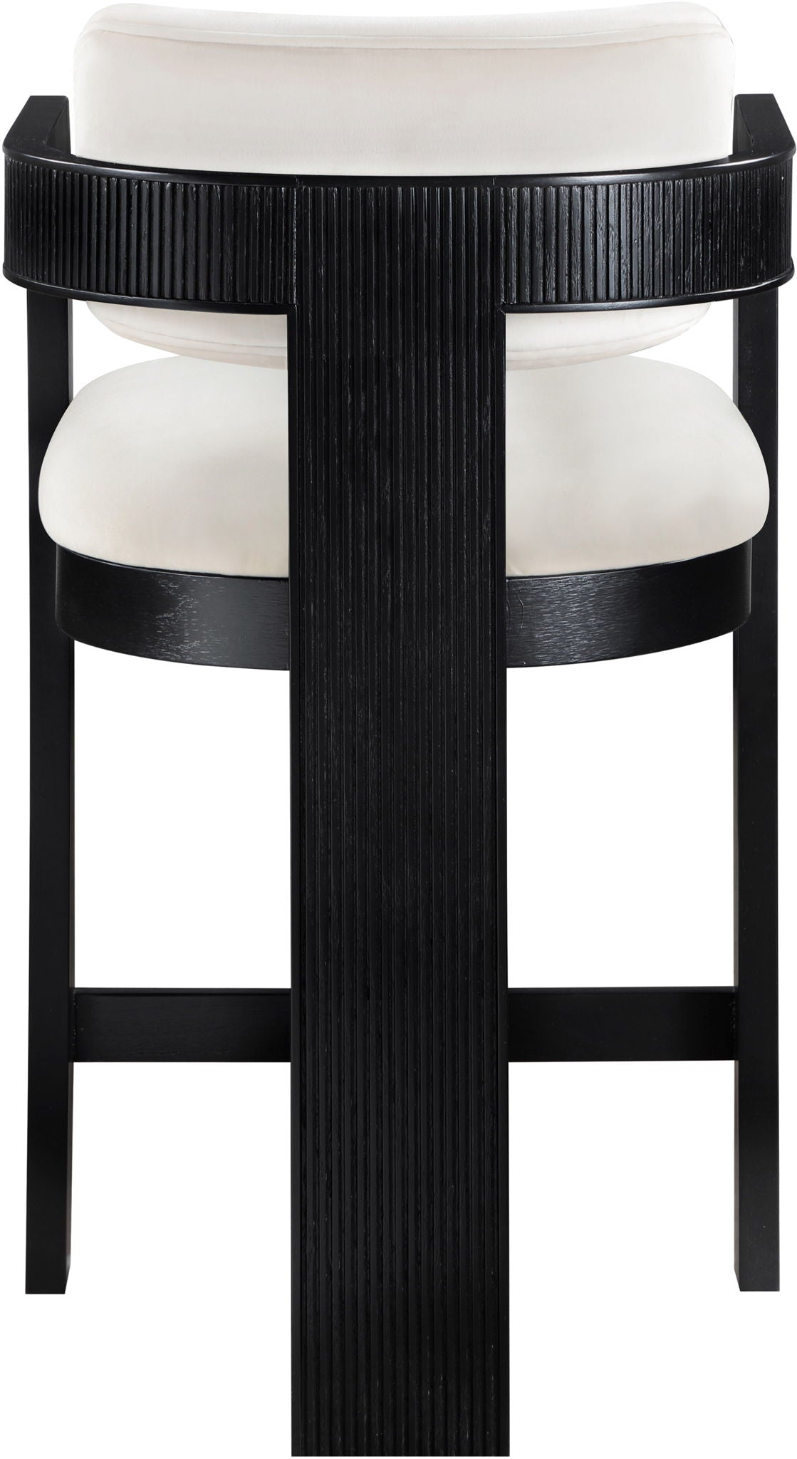 Sacha - Velvet Stool With Black Base