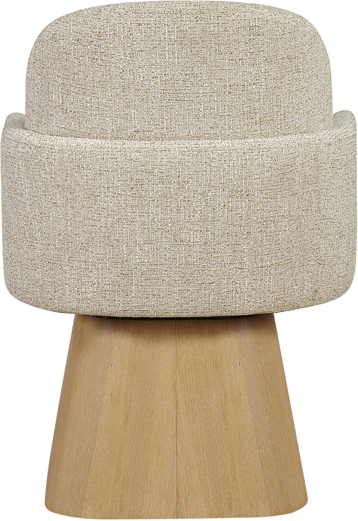 Marlowe - Linen Textured Fabric Upholstered Swivel Dining Arm Chair - Stained Natural