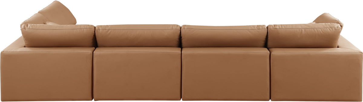 Comfy - 5 Piece Faux Leather Modular Sectional
