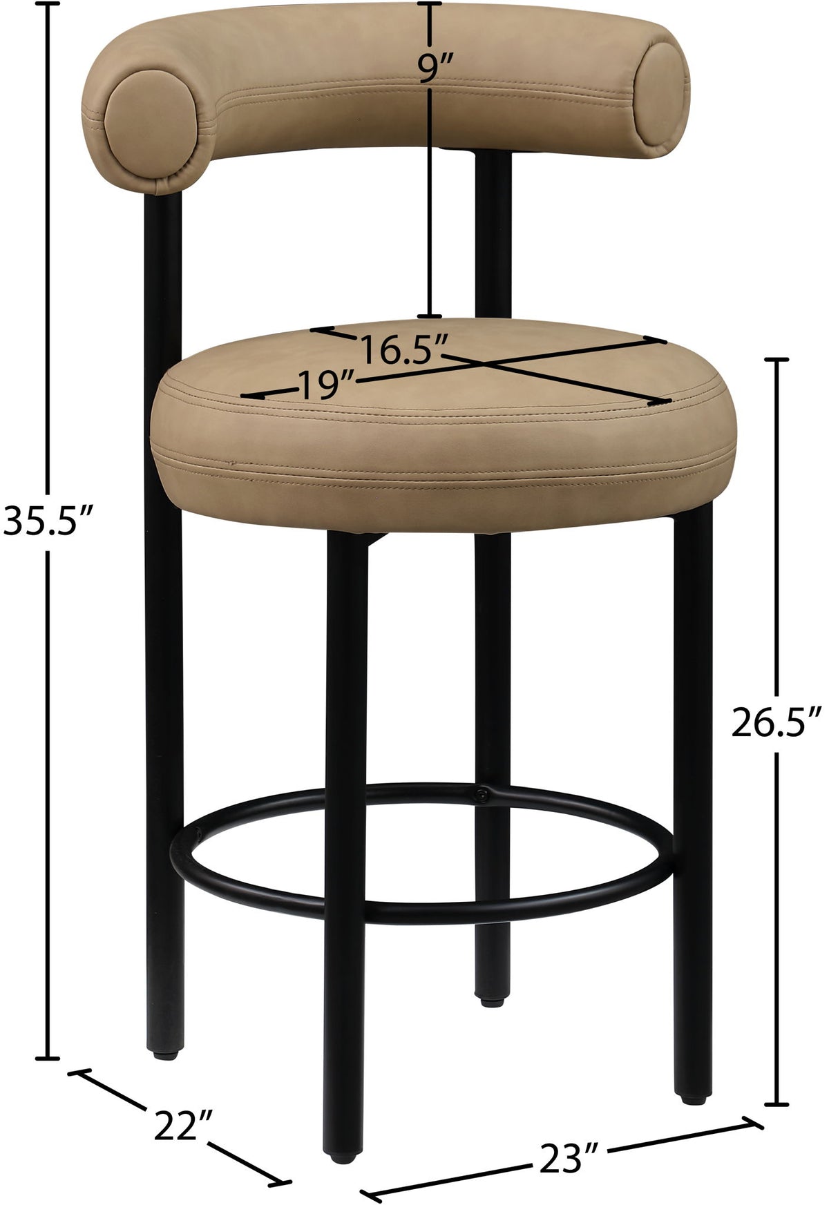 Bordeaux - Counter Stool (Set of 2) - Tan