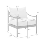 Leni - Outdoor Club Chair With Cushions And Powder Coated Aluminum Frame - Moonveil / Warm Gray