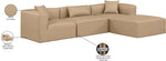 Cube - 4 Piece Modular Sectional With Chaise - Tan