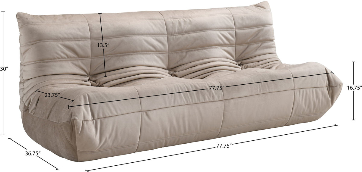 Relax - Velvet 77.75" Upholstered Sofa