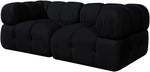 Orin - Velvet Performance Fabric Upholstered 2 Piece Modular Sofa (2 Corner Chairs)