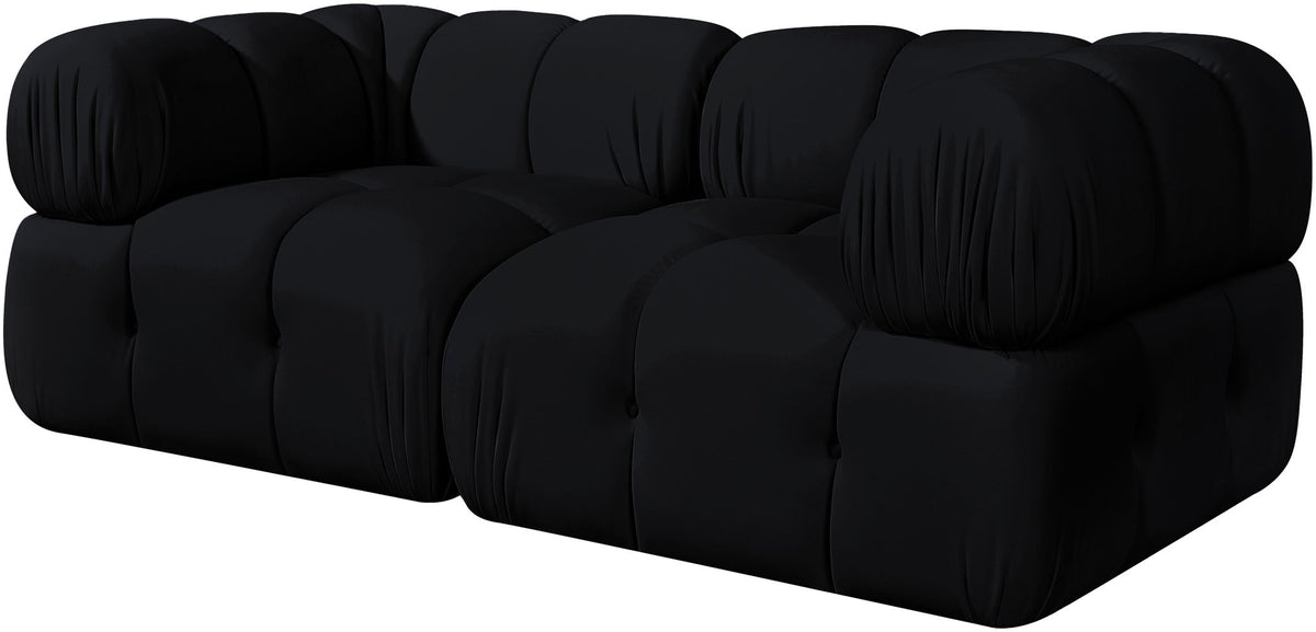 Orin - Velvet Performance Fabric Upholstered 2 Piece Modular Sofa (2 Corner Chairs)