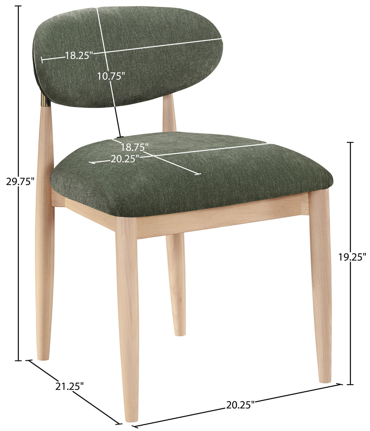 Riccio - Fabric Dining Side Chair (Set of 2) - Natural Frame