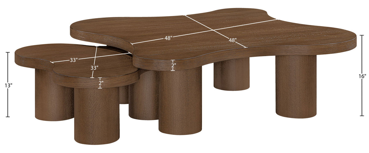 Cove - Oak Veneer And Solid Wood 2 Piece Coffee Table
