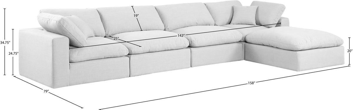 Comfy - 5 Piece Linen Modular Sectional With Chaise