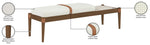 Nara - Linen Textured Fabric Upholstered Bench - Painted Brown Walnut