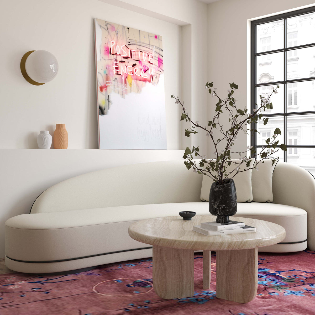 Patrizia - Concrete Round Coffee Table - Natural