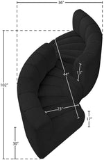 Arc - Boucle Fabric 4 Piece Curved Modular Sofa