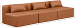 Cube - Modular 3 Piece Armless Sofa - Cognac